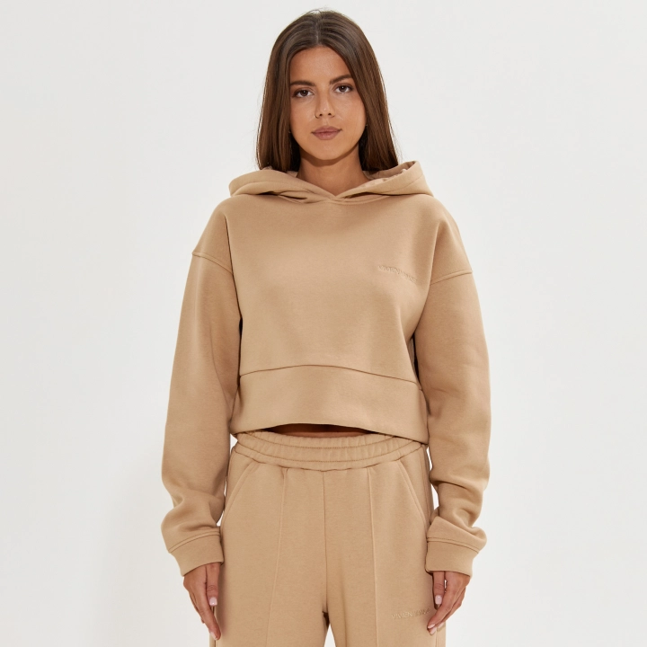 TWNのCopper Pigment Crop Hoodie 全4色 Gymshark everywear Cropped Zip Hoodie - Deep Beige | Gymshark